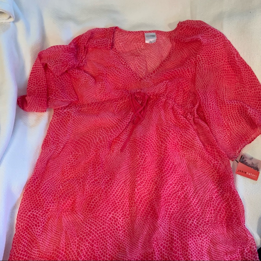 Pink swim coverup size L.